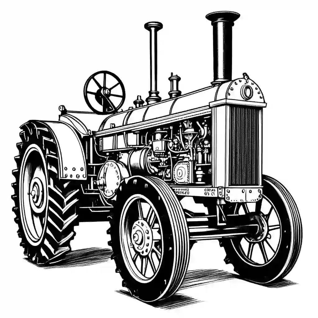 Steam Tractors coloring pages